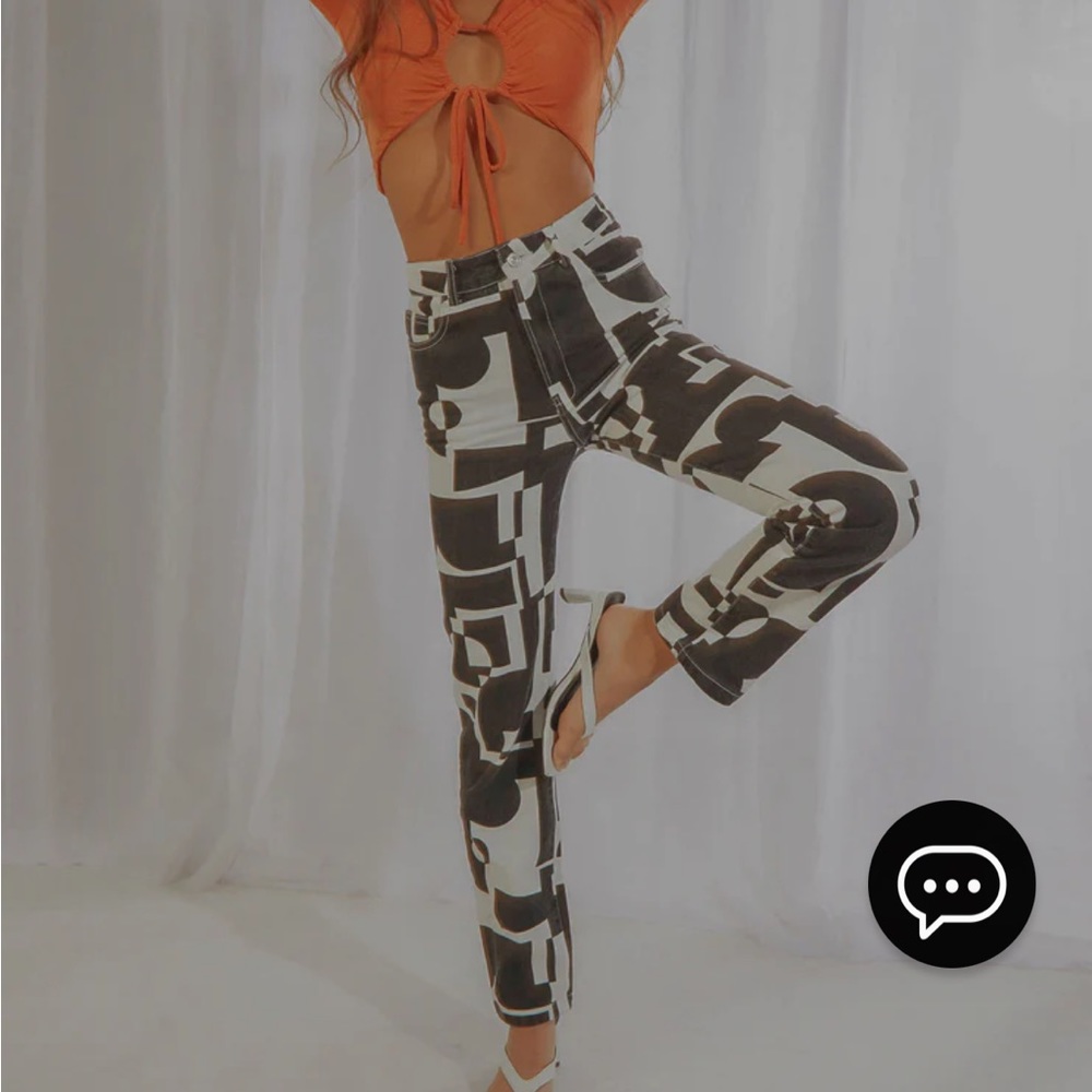 Peppermayo Exclusive - Electric Avenue Pants - Black and White Geo